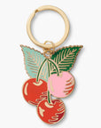 Keychain with cherry design on a white background