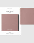 Sticky notes with a saddle color on a white background
