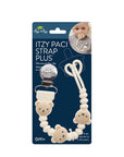 Itzy paci strap plus on blue packaging