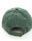 Green cap with a brown buckle on a white background