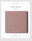 Pink sticky notes with 'Cloth & Paper' branding on a white background