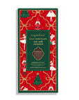 A packaged sugarfina milk chocolate sea salt caramel chocolate bar, featuring a festive Christmas-themed red wrapper with gold ribbons, nutcrackers, and green borders.