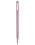 Pink pen with visible brand logo on a white background