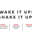 Text on a white background with coffee flavor and origin information.