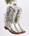 cowboy boot glass ornament