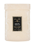 Voluspa Santal Vanille candle on a white background