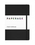 Black lined notebook with 'PAPERAGE' branding on a white background