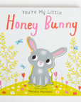 Children's book titled 'You're My Little Honey Bunny' with a bunny illustration on a white background
