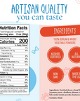 Nutrition facts and ingredients label for a product with 'Artisan Quality' text.