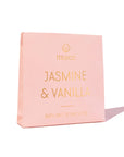 Pink packaging of Musee Jasmine & Vanilla bath salt soap on a white background