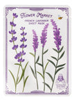 sheet mask packaging with lavender on it
