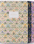 Floral printed notebooks in a variety of colors