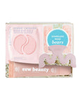 Packaging of sparkling rose eye gels and bears by esw beauty on a white background