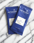 TWO BLUE DARK HOT CHOCOLATE PACKETS