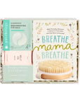 Packaging of 'Breathe Mama Breathe' eye gels with a white background