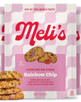 Packaging of Meli's gluten-free mini cookies with pink and white design