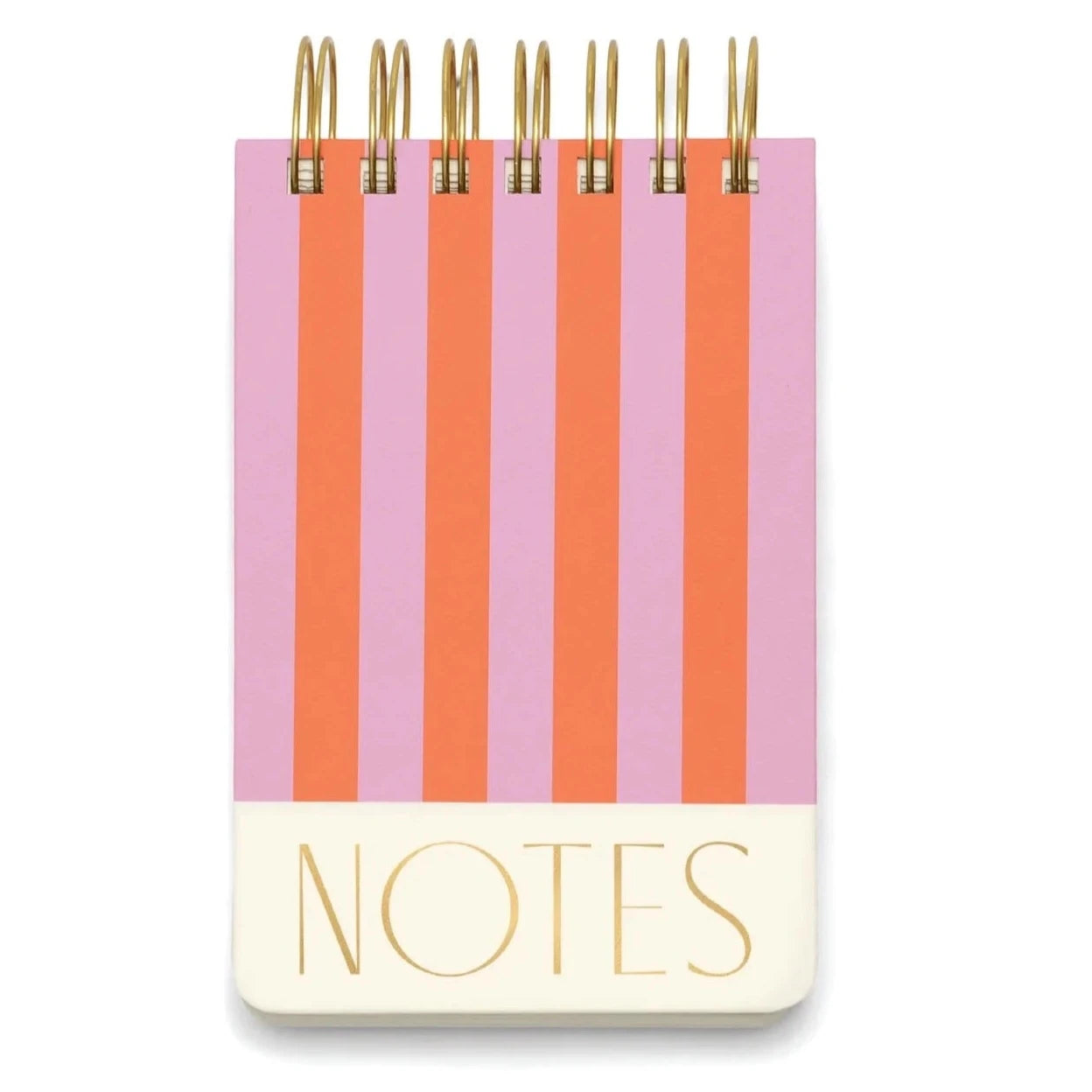 Pink and orange striped notebook