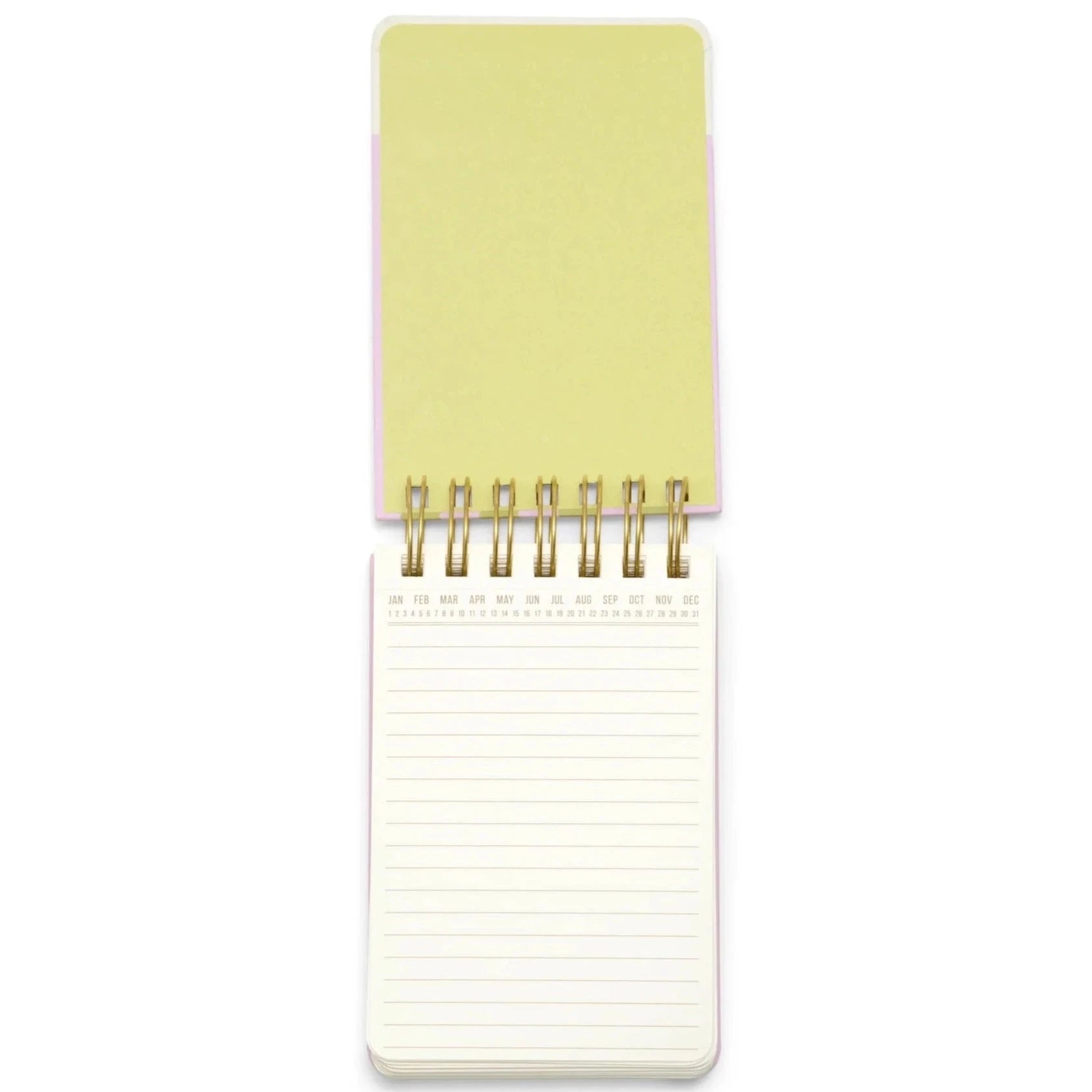 wire notepad with striped papers