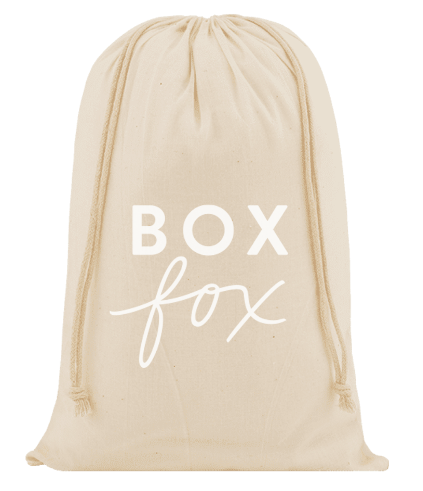 BOXFOX MINI Muslin Bag (Natural with White BOXFOX Logo)