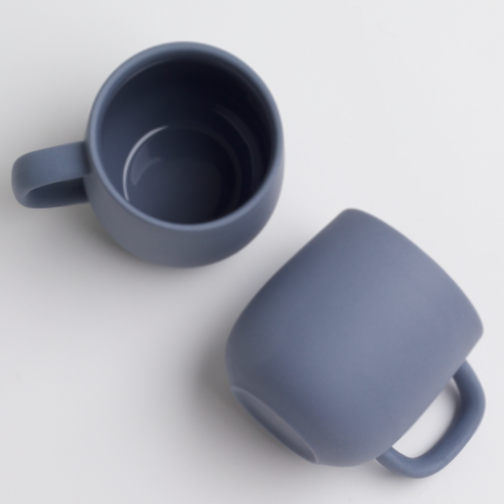 Two Periwinkle Round Mugs