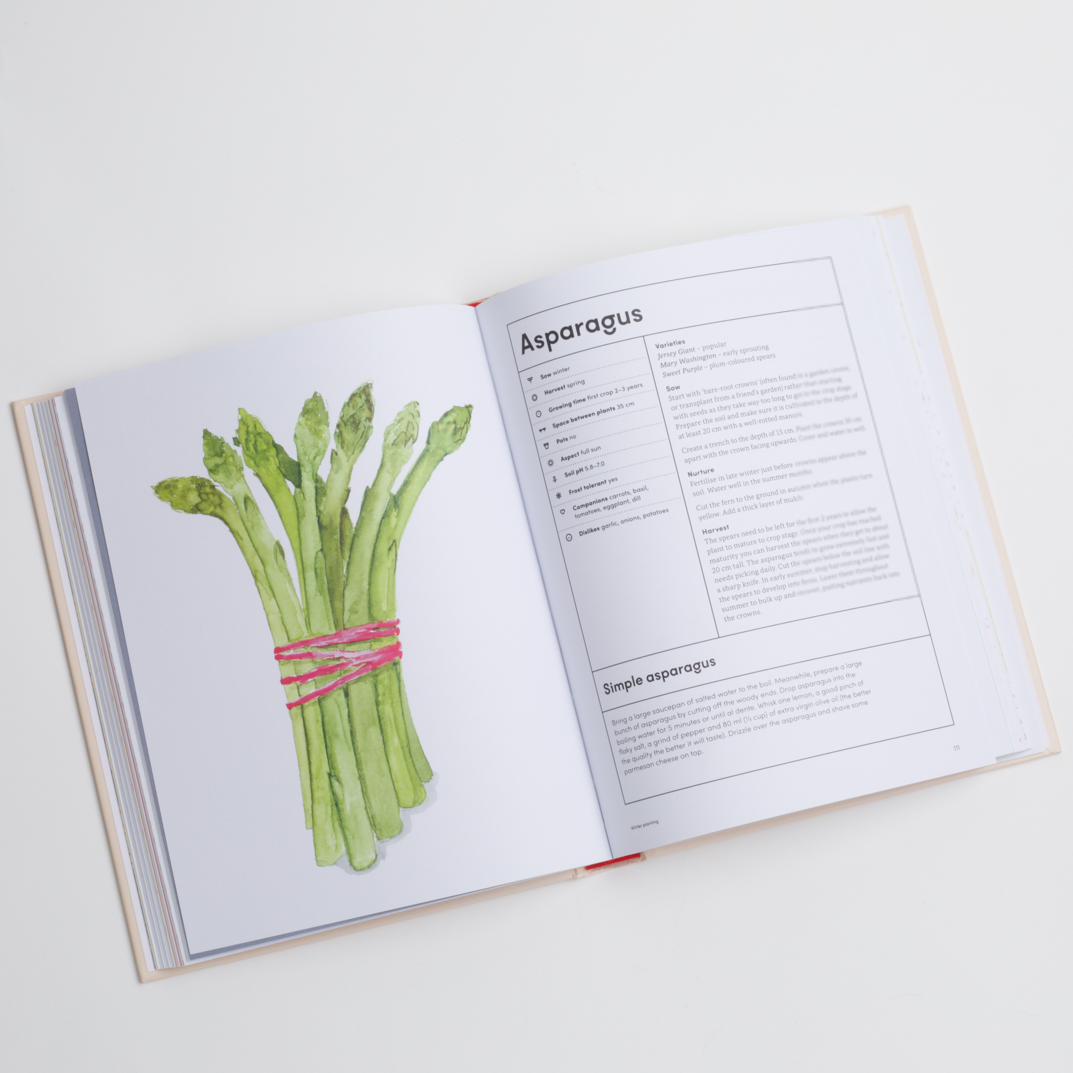 Asparagus Recipe inside The Kitchen Garden cookbook