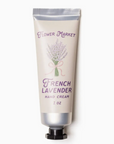 french lavender hand cream tube on white background