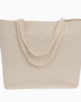 Beige tote bag on a white background