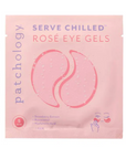 Pink packaging of Patchology Rosé eye gels on a white background