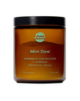 Jar of 'Mini Dew' supplement by Moor Juice on a white background
