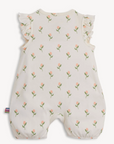 Baby romper with floral pattern on a white background