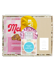 Packaged cookies with colorful labels on a white background