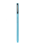 Light blue stylus pen on a white background