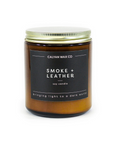 Candle with a label on a white background