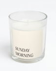 sunday morning candle on a white background