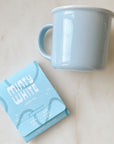 Minty White Tea Sachet with blue mug