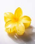 Yellow flower-shaped object on a white background