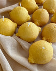 yellow lemon shaped candles