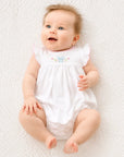 evelyn's romper on a baby