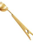 Gold ice cream scoop on a white background