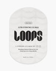 Ultra hydrating eye mask packaging with 'LOOPS' branding on a white background