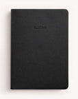 Black notebook with 'notes' embossed on the cover against a white background