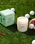 weekends on the golf course candle on a golf course
