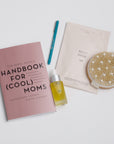 BOXFOX Gift Box filled with Handbook for (Cool) Moms, Le Pen Teal Pen, Mother Mother Belly Oil, HATCH Belly Sheet Mask, and Skön Round Dry Brush