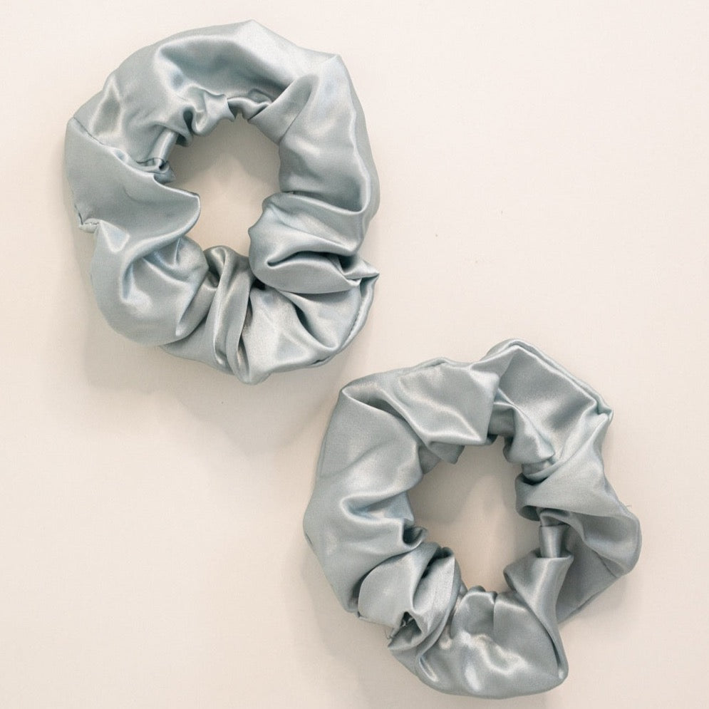 Light Blue Thick Silk Scrunchies - BOXFOX