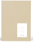 Gold and white stripe notebook cover on a white background