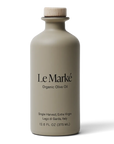 Le Marke organic olive oil bottle on a white background
