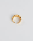 Gold Croissant Ring on white background