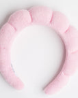 Pink GRWM Terry Cloth Headband on white background