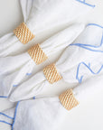 Riviera Linen Napkins | Set of 4, with rattan napkin rings