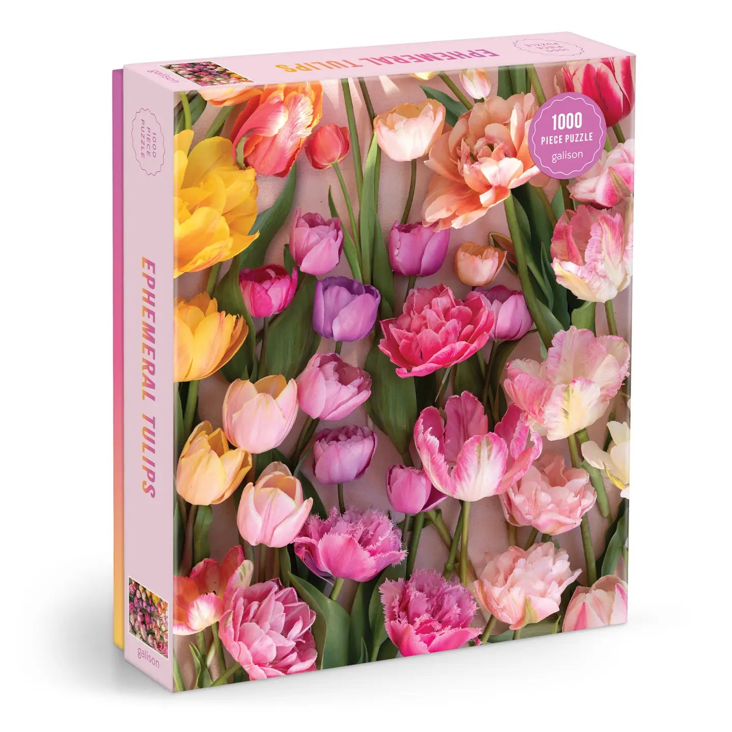 Tulip puzzle box on a white background